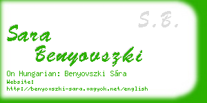 sara benyovszki business card